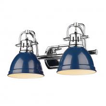  3602-BA2 CH-NVY - Duncan CH 2 Light Bath Vanity in Chrome with Navy Blue Shade